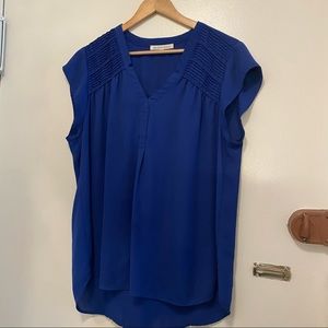 🎉 NEW! 🎉 Daniel Rainn Short Sleeve V Neck Royal Blue Blouse Sz XL